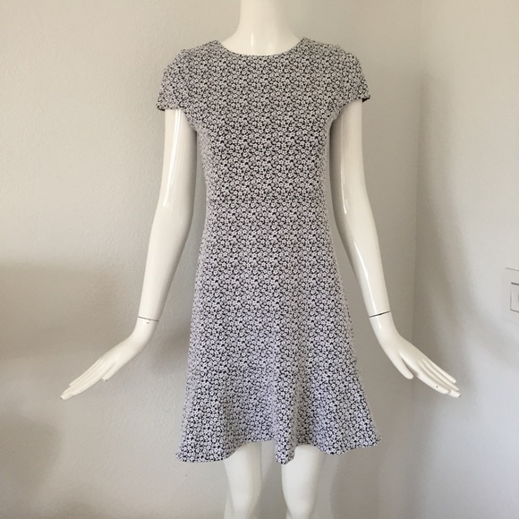 Michael Kors Floral Knit Jacquard Flounce Dress - Picture 4 of 8